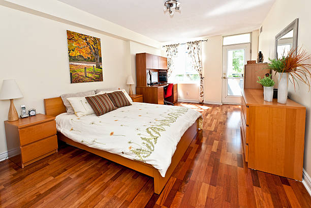 istock Bedroom interior with hardwood floor 154013756