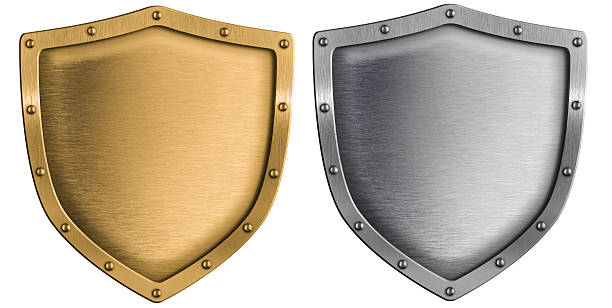 istock metal shields set silver and gold isolated on white 154014432