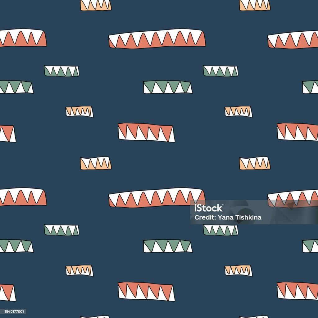 Kid Pattern Triangle Horizontal Triangle Kid Deep Blue Geometry Pattern Stock Illustration ...