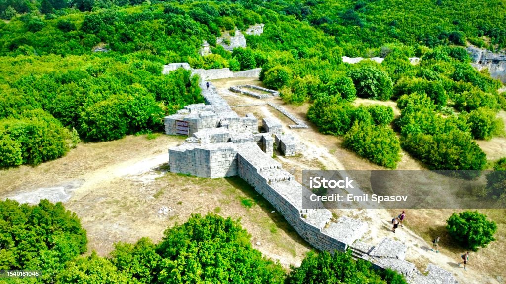 Fortress above Madara horseman Veliki Preslav Bulgaria Stock Photo