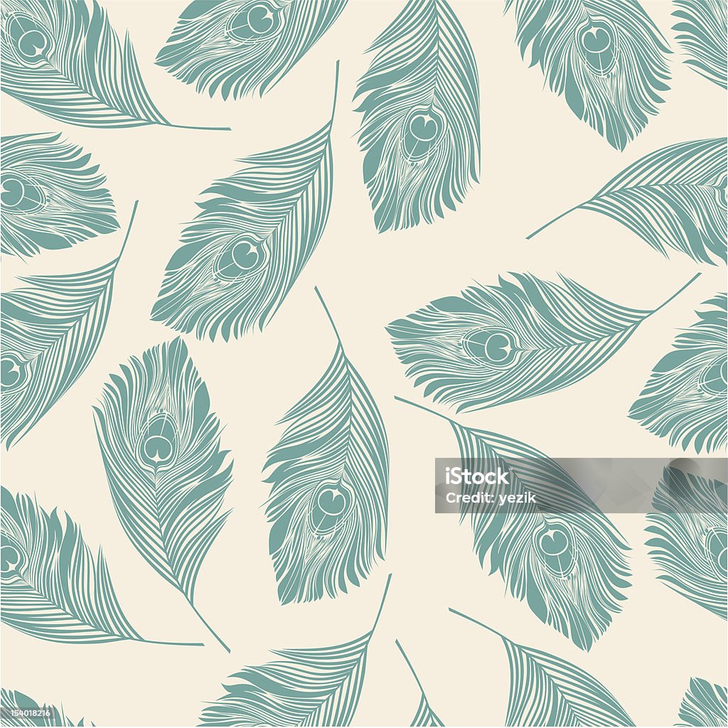 View of peacock pattern on white background Seamless peacock pattern Peacock Feather stock vector