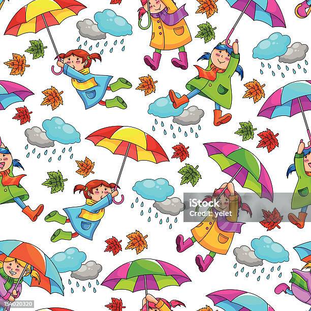 Umbrellas Pattern Stock Illustration - Download Image Now - Autumn, Backgrounds, Boot