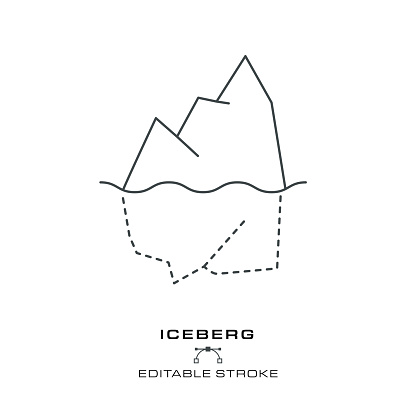 Iceberg - Editable Stroke. layered illustration