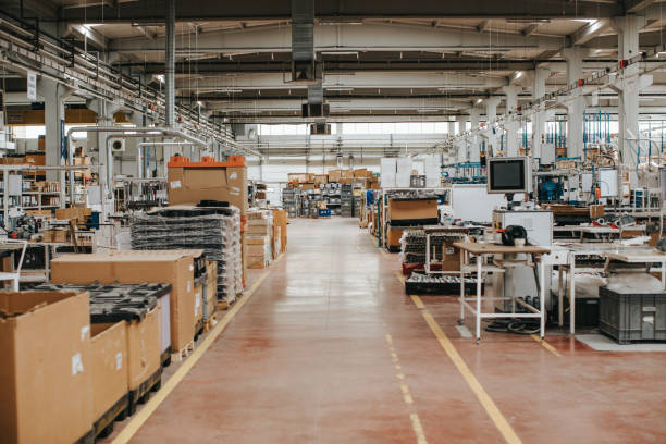 istock View of empty factory with electronics industry manufacturing equipments 1540209694