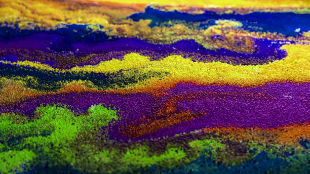 istock Multicolored Abstract Swirling Bubbles. Wave Fluid Abstract Background. Chemical Reactions, Chaotic Motion, Flow Expansion. Biological Research, Moving Particles, Ink Diffusion. 3D Rendering 1540213780