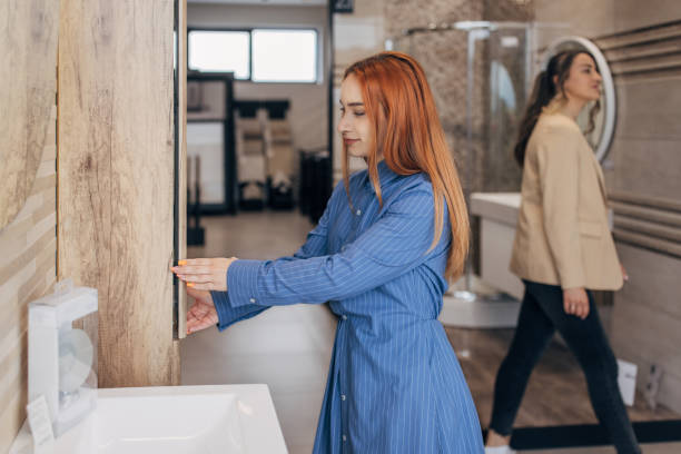 istock Woman shopping for new bathroom 1540221432