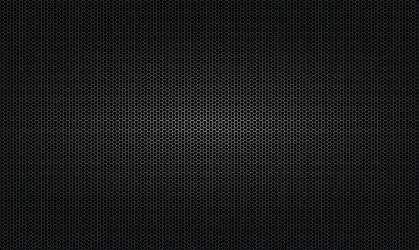 istock Carbon fibre texture background, New Technology abstract, vector illustration. Hexagon dark background. Black honeycomb abstract metal grid pattern technology wallpaper with light spots from lamps 1540226340