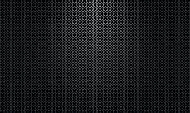 istock Carbon fibre texture background, New Technology abstract, vector illustration. Hexagon dark background. Black honeycomb abstract metal grid pattern technology wallpaper with light spots from lamps 1540226475