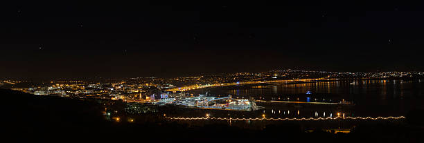 istock Panorama - Douglas Bay on Isle of Man at Night 154022869