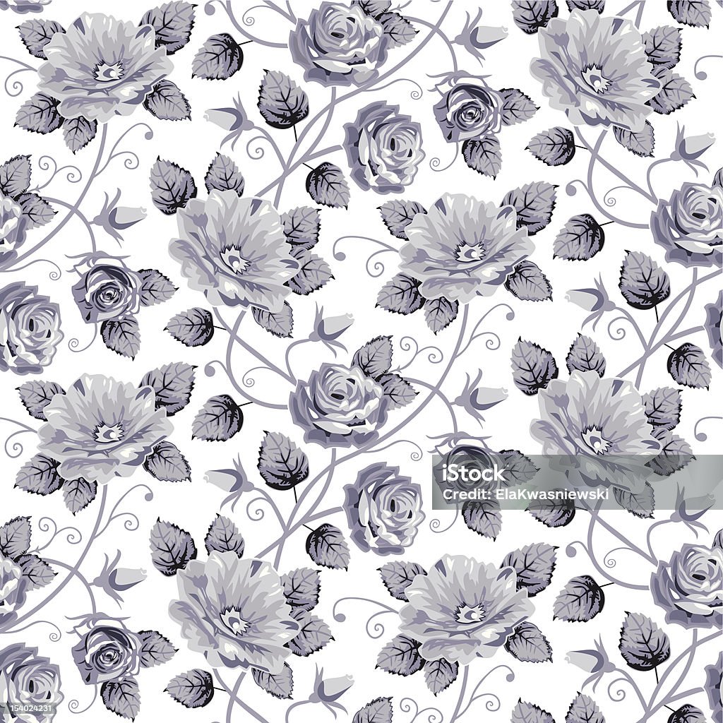 Rose pattern senza bordi - arte vettoriale royalty-free di Bianco