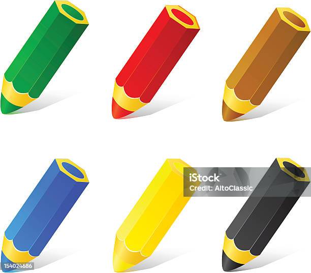 Colored Pencils Stock Illustration - Download Image Now - Art, Art And Craft, Black Color