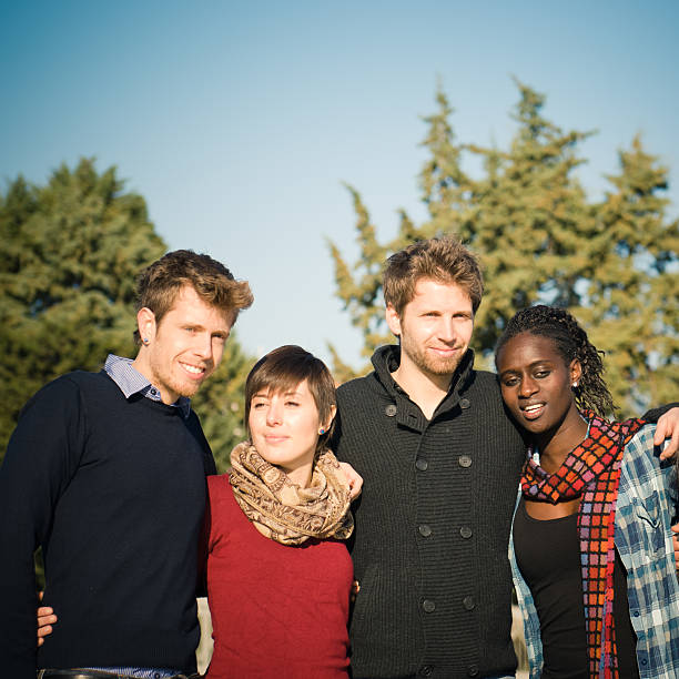 istock Group of people embracing , friendship 154025288