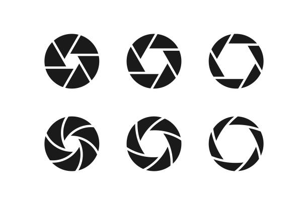 Camera Shutter Icon Set. Scalable to any size. Vector illustration file. photographer stock illustrations