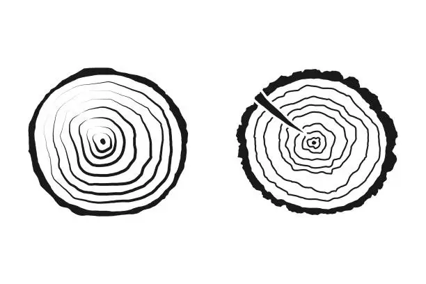 Vector illustration of Tree Rings Icon Set.
