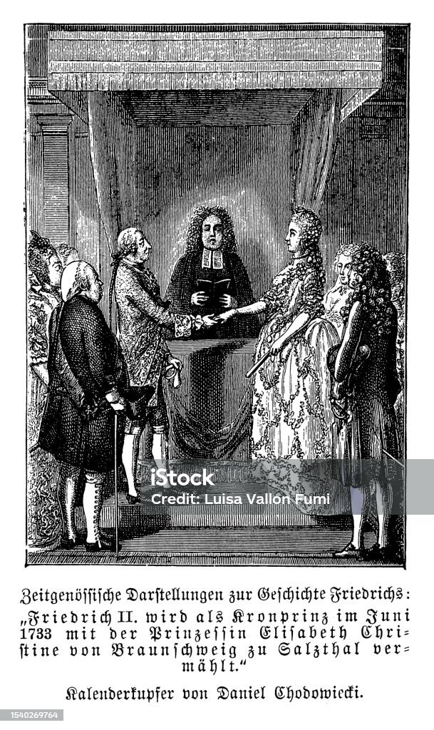 Wedding Of Frederick Ii As Crown Prince Of Prussia With The Princess ...