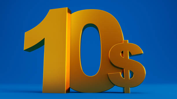 istock golden ten dollars isolated on colored blue background, 1540297212