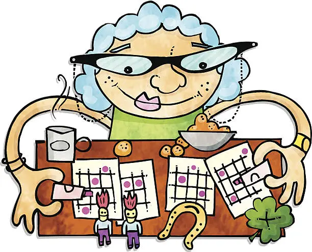 Vector illustration of Bingo Lady