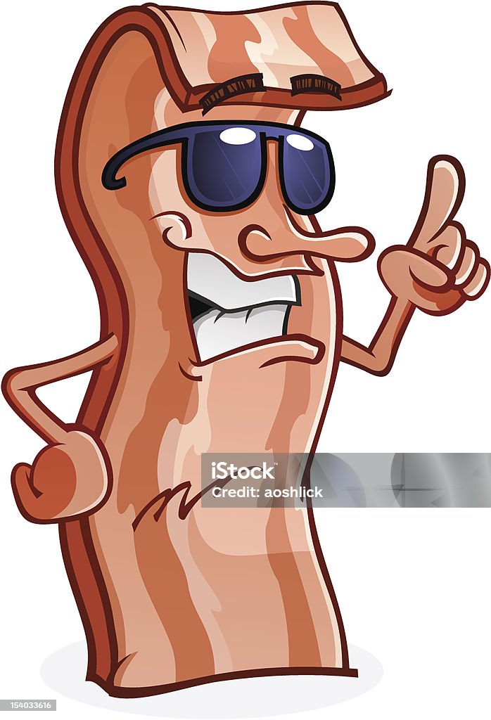 Bacon avec caractère Attitude - clipart vectoriel de Aliment libre de droits