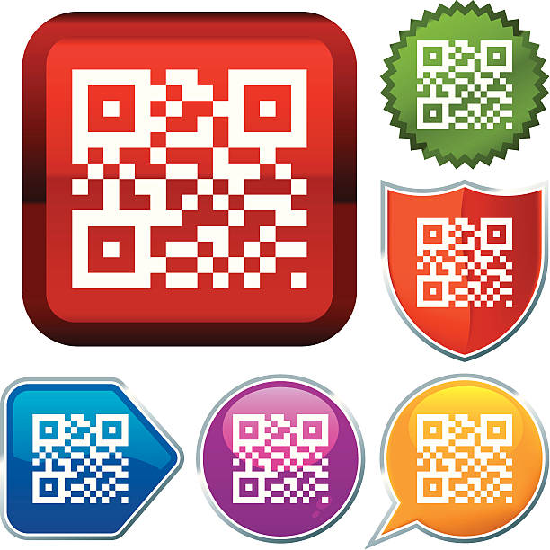 qr 코드 아이콘 - qr code coding technology luminosity stock illustrations