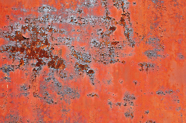 superfície de metal enferrujado com pintura velha descascado - paint lead peeling peeled imagens e fotografias de stock