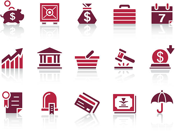 "REPRO" Icon Series - Business/Banking Files included: ticker tape machine stock illustrations