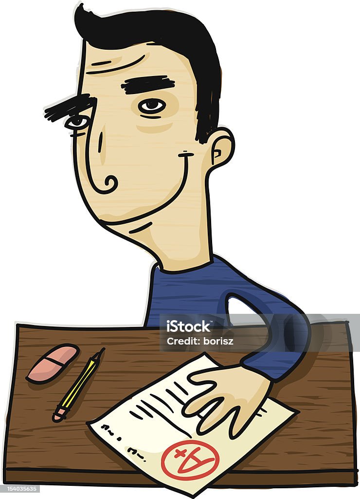 Un estudiante - arte vectorial de Enseñar libre de derechos