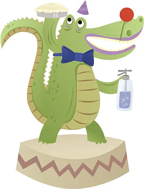 Vector illustration of Crocodile clown