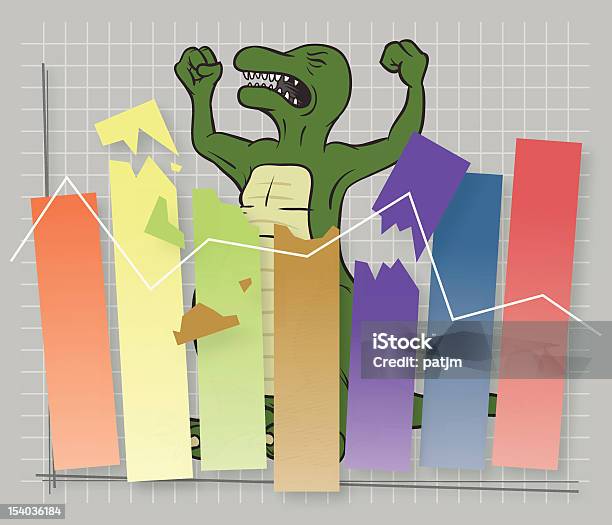 Monstro Economia - Arte vetorial de stock e mais imagens de Dinossauro - Dinossauro, Recessão, Banda desenhada - Produto Artístico