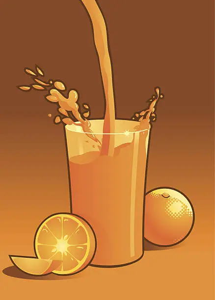 Vector illustration of Orange Juice Splash