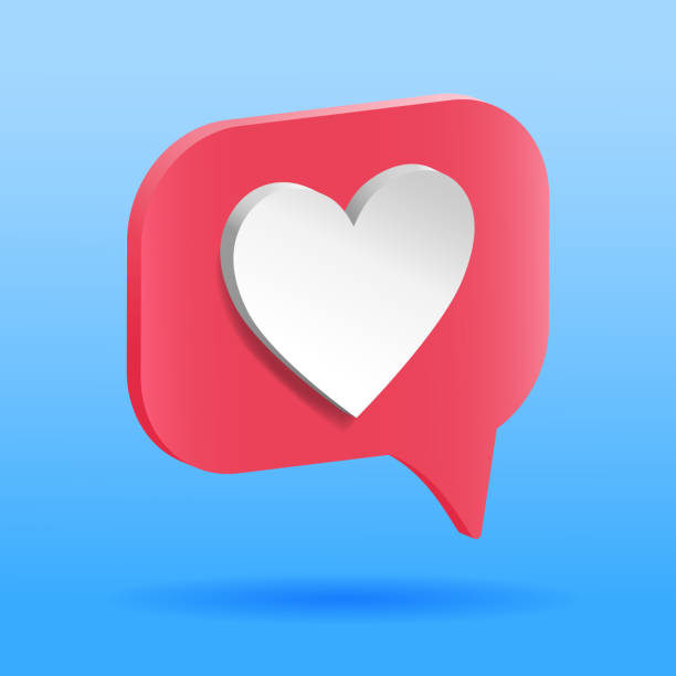 istock Like on social media. 3d icon like. Bubble chat with heart. Like social network. 3d red frame with white heart. 1540369877