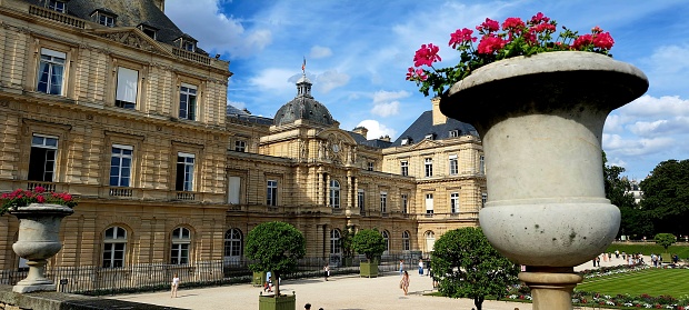 The Luxembourg Palace (French: Palais du Luxembourg) was originally built from 1615 to 1645 to the designs of the French architect Salomon de Brosse to be the royal residence of the regent Marie de' Medici, mother of Louis XIII of France. Since 1958 it has been the seat of the Senate of the Fifth Republic.