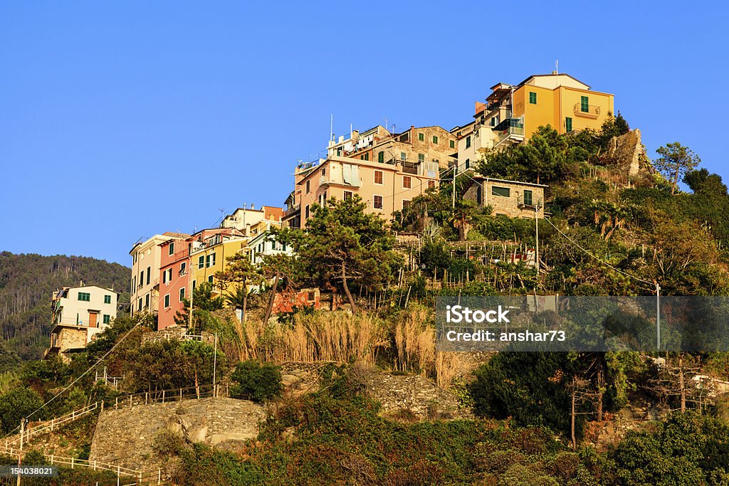 Sunset in the Village of Corniglia, Cinque Terre, Italy Sunset in the Village of Corniglia in Cinque Terre, Italy Architecture Stock Photo