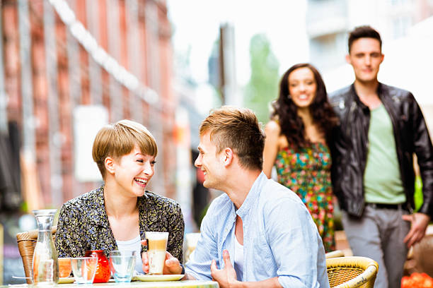 istock Two lovebirds having fun in public 154038301