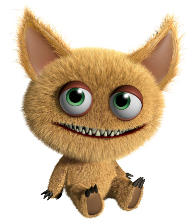 A Furry Cartoon Gremlin On A White Background Stock Photo - Download Image  Now - Monster - Fictional Character, Alien, Cute - iStock