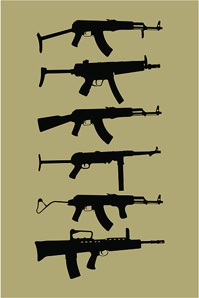Automatic Rifle Drawing Easy 120+ Drawing Of A Gun Ak 47 Stock Illustrations, Royalty-Free Vector ...