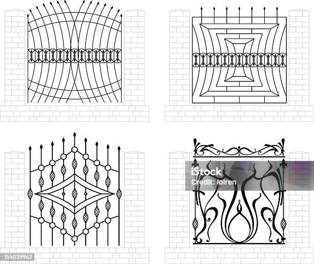 Iron Fence Stock Illustration - Download Image Now - Arch - Architectural Feature, Iron - Metal, Antique