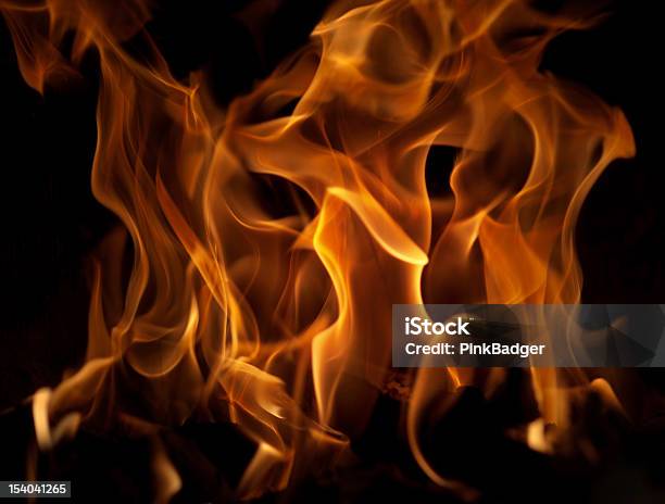 Flames Stock Photo - Download Image Now - Backgrounds, Beauty In Nature, Black Color