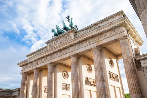 Berlin, Germany. Branderburger Tor with beautiful clouds on background,,,