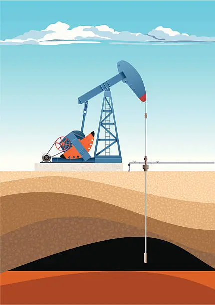 Vector illustration of Oil Pump Jack