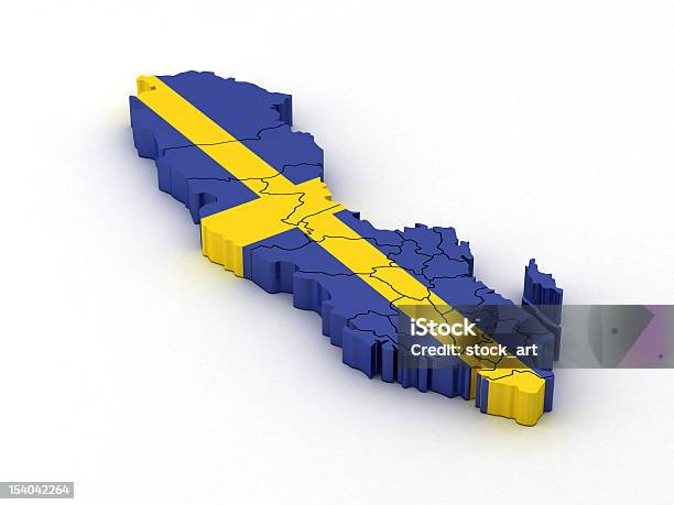 A Suécia Mapa - Fotografias de stock e mais imagens de Mapa - Mapa, Suécia, Amarelo