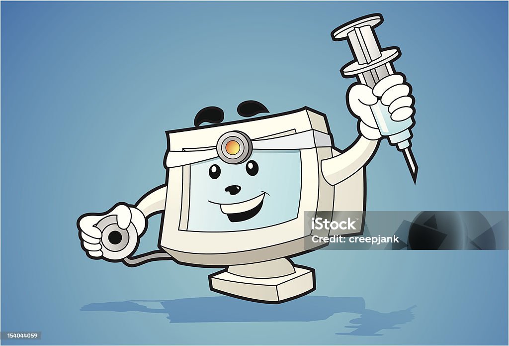 Computer Doctor Cartoon Computer Doctor Stock Illustration - Download Image Now - Art, Art And ...