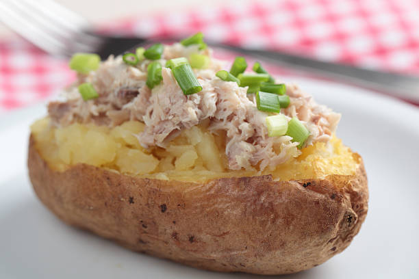 istock Baked potato with tuna salad 154044100