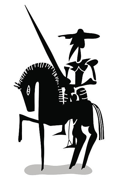 Ilustración de Blanco Y Negro Don Quijote y más Vectores Libres de Derechos  de Don Quijote - Don Quijote, Símbolo, Caballo - Familia del caballo -  iStock