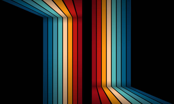 Vintage Striped Backgrounds, Posters, Banner Samples, Retro Colors from the 1970s 1900s, 70s, 80s, 90s. retro vintage 70s style stripes background poster lines. shapes vector design graphic 1980s