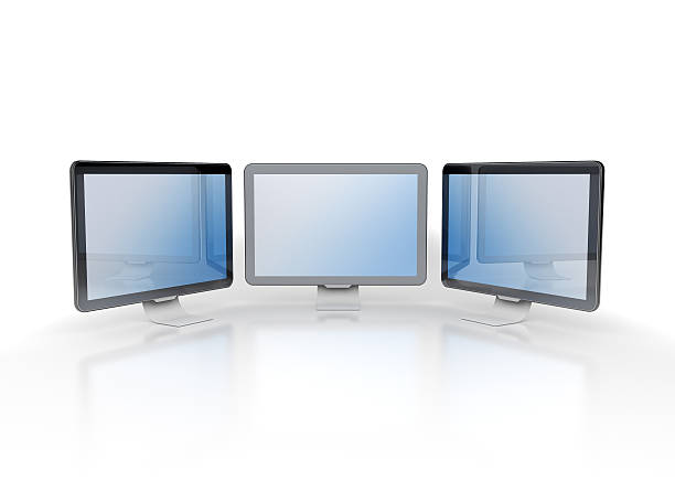 3D television, computer screen isolated on white