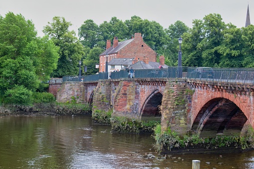bridge over the river in the city of chster UK