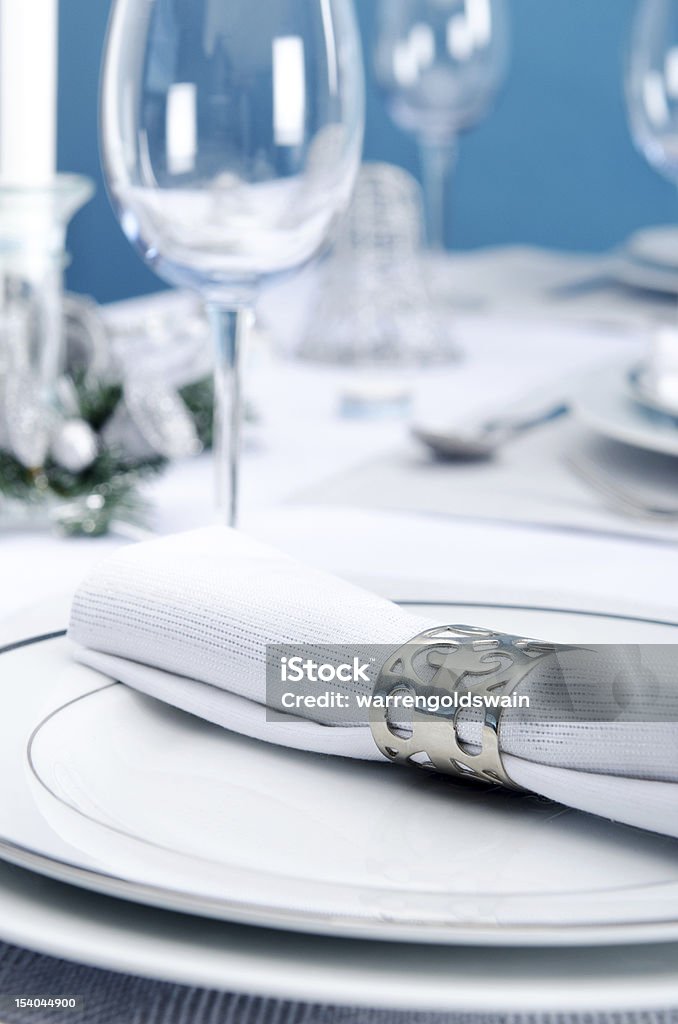Blau und Silber Weihnachten Ambiente - Lizenzfrei Arrangieren Stock-Foto