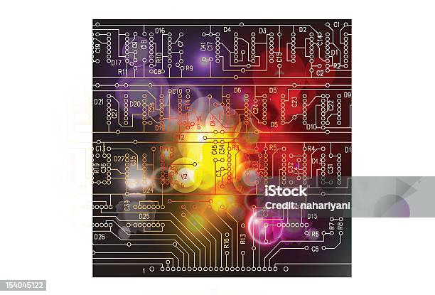 Vetores de Fundo De Alta Tecnologia Fundo Eletrônico e mais imagens de Abstrato - Abstrato, Equipamento Elétrico - Equipamento de recreação, Equipamento de computador