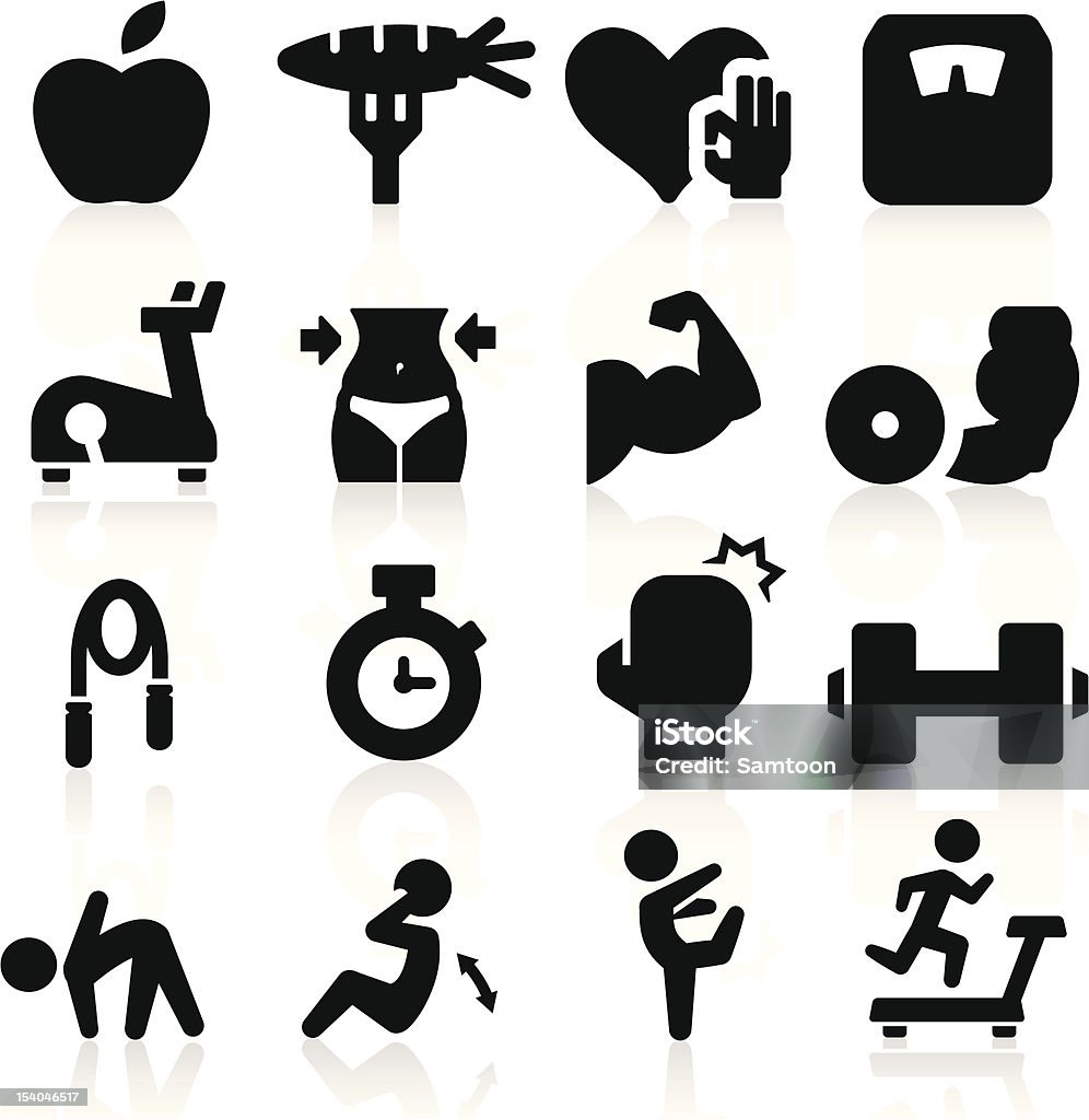 Icone di Fitness - arte vettoriale royalty-free di Struttura muscolare del torso