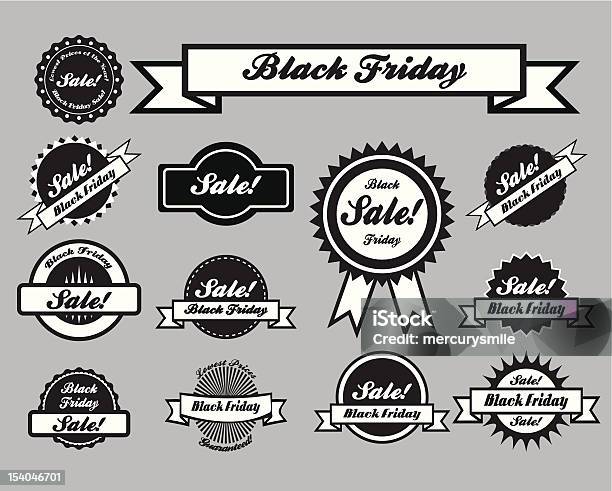 Preto Sextafeira Venda Etiquetas - Arte vetorial de stock e mais imagens de Black Friday - Black Friday, Branco, Cor preta